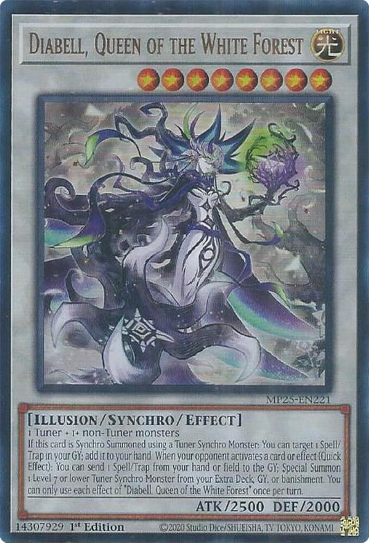 YuGiOh Cards 2025 Mega-Pack Diabell, Queen of the White Forest MP25-EN221 Ultra Rare