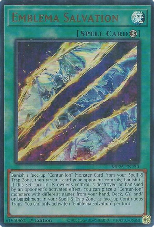 YuGiOh Cards 2025 Mega-Pack Emblema Salvation MP25-EN230 Ultra Rare