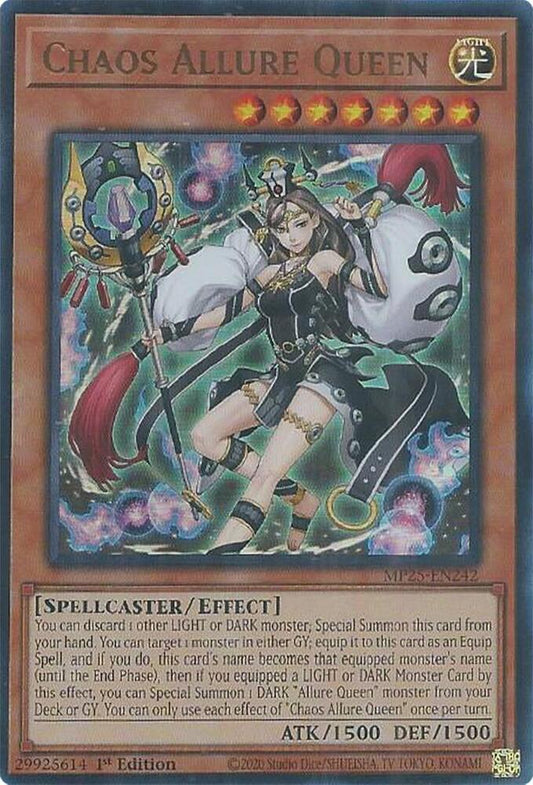 YuGiOh Cards 2025 Mega-Pack Chaos Allure Queen MP25-EN242 Ultra Rare