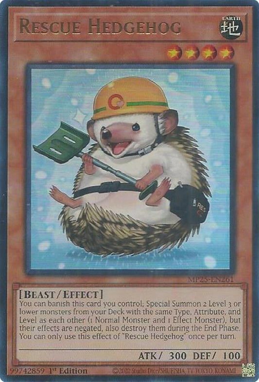 YuGiOh Cards 2025 Mega-Pack Rescue Hedgehog MP25-EN261 Ultra Rare