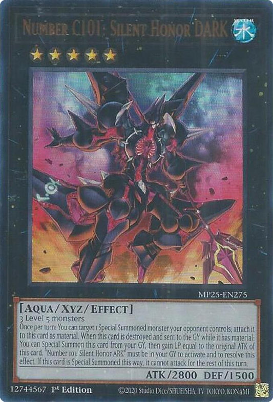 YuGiOh Cards 2025 Mega-Pack Number C101: Silent Honor DARK MP25-EN275 Ultra Rare