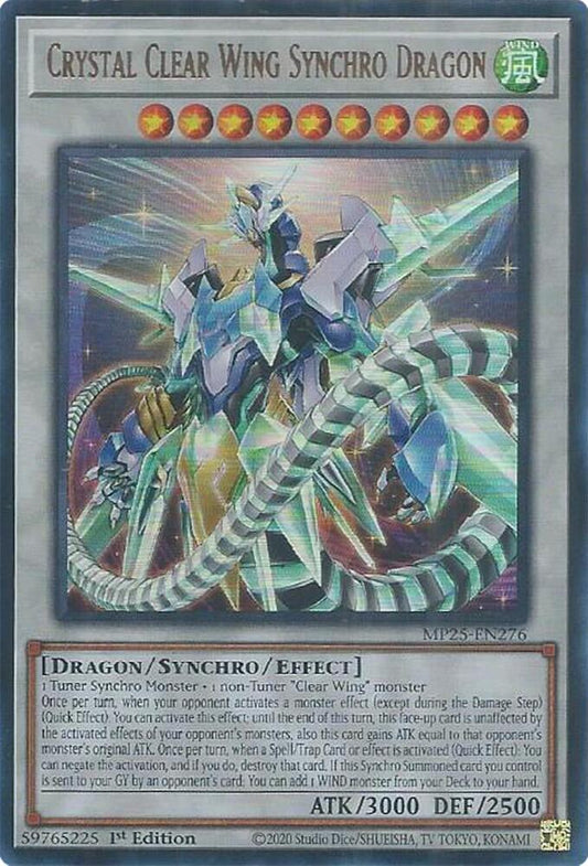 YuGiOh Cards 2025 Mega-Pack Crystal Clear Wing Synchro Dragon MP25-EN276 Ultra Rare