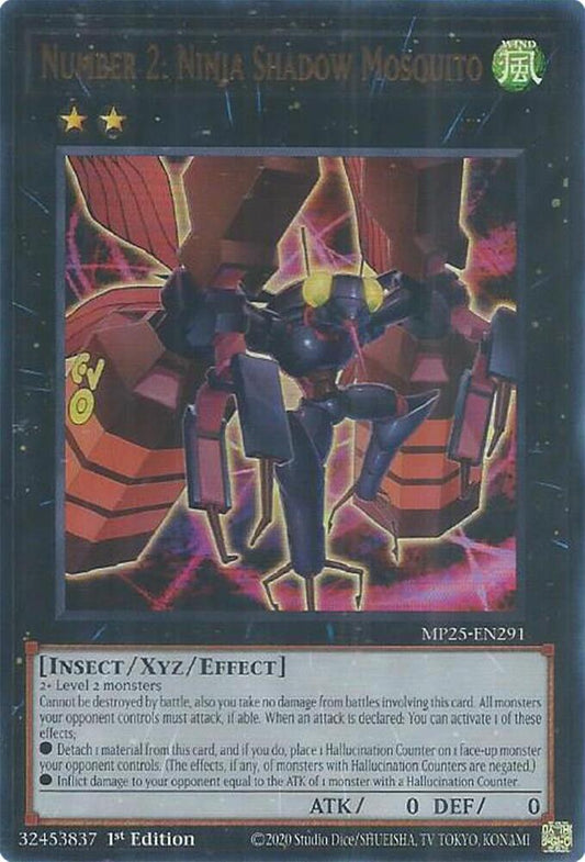 YuGiOh Cards 2025 Mega-Pack Number 2: Ninja Shadow Mosquito MP25-EN291 Ultra Rare