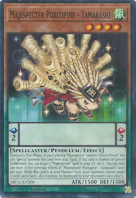 YuGiOh 2025 Mega-Pack Majespecter Porcupine - Yamarashi MP25-EN306 Common Near Mint 1st Edition