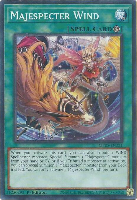 YuGiOh Cards 2025 Mega-Pack Majespecter Wind MP25-EN321 Common