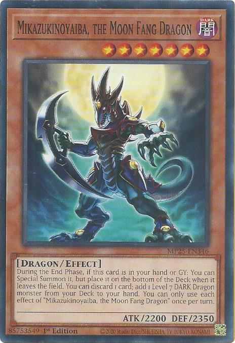 YuGiOh 2025 Mega-Pack Mikazukinoyaiba, the Moon Fang Dragon MP25-EN346 Common Near Mint 1st Edition