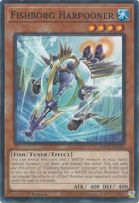 YuGiOh Cards 2025 Mega-Pack Fishborg Harpooner MP25-EN350 Common