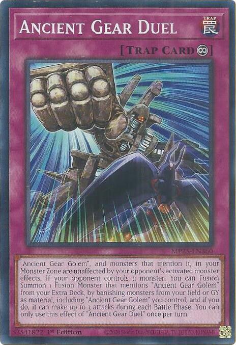 YuGiOh 2025 Mega-Pack Ancient Gear Duel MP25-EN360 Common Near Mint 1st Edition