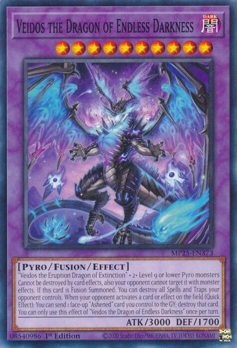 YuGiOh Cards 2025 Mega-Pack Veidos the Dragon of Endless Darkness MP25-EN373 Common