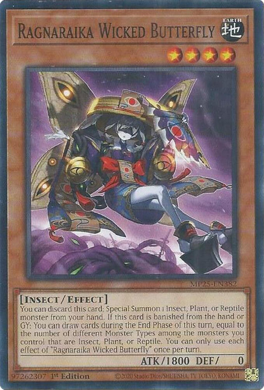 YuGiOh Cards 2025 Mega-Pack Ragnaraika Wicked Butterfly MP25-EN382 Common