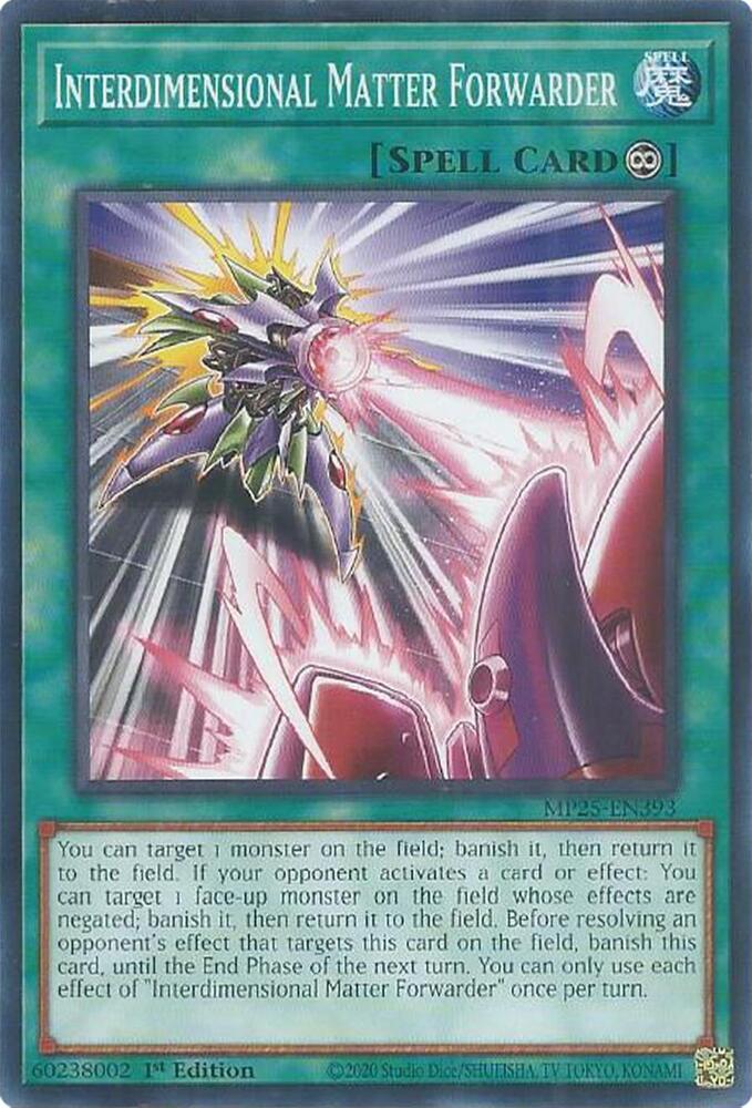 YuGiOh 2025 Mega-Pack Interdimensional Matter Forwarder MP25-EN393 Common Near Mint 1st Edition