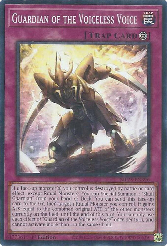 YuGiOh 2025 Mega-Pack Guardian of the Voiceless Voice MP25-EN396 Common Near Mint 1st Edition