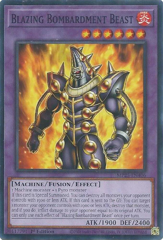 YuGiOh 2025 Mega-Pack Blazing Bombardment Beast MP25-EN406 Common Near Mint 1st Edition