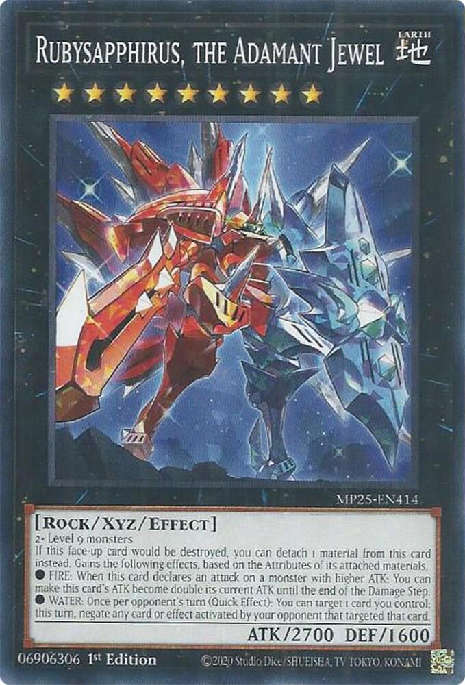 YuGiOh 2025 Mega-Pack Rubysapphirus, the Adamant Jewel MP25-EN414 Common Near Mint 1st Edition