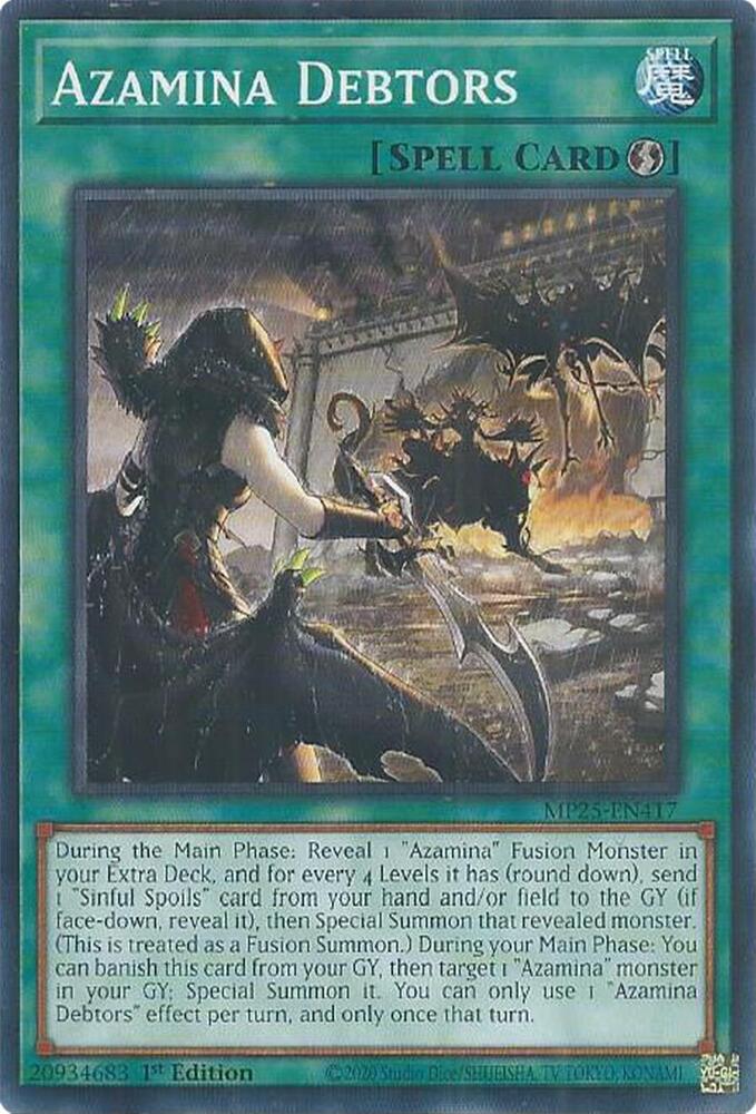 YuGiOh 2025 Mega-Pack Azamina Debtors MP25-EN417 Common Near Mint 1st Edition