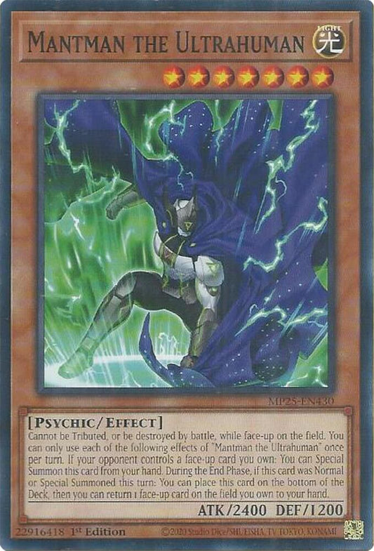 YuGiOh 2025 Mega-Pack Mantman the Ultrahuman MP25-EN430 Common Near Mint 1st Edition