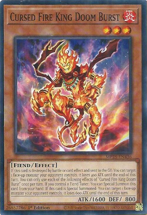 YuGiOh 2025 Mega-Pack Cursed Fire King Doom Burst MP25-EN436 Common Near Mint 1st Edition