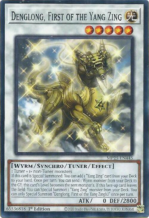 YuGiOh 2025 Mega-Pack Denglong, First of the Yang Zing MP25-EN445 Common Near Mint 1st Edition