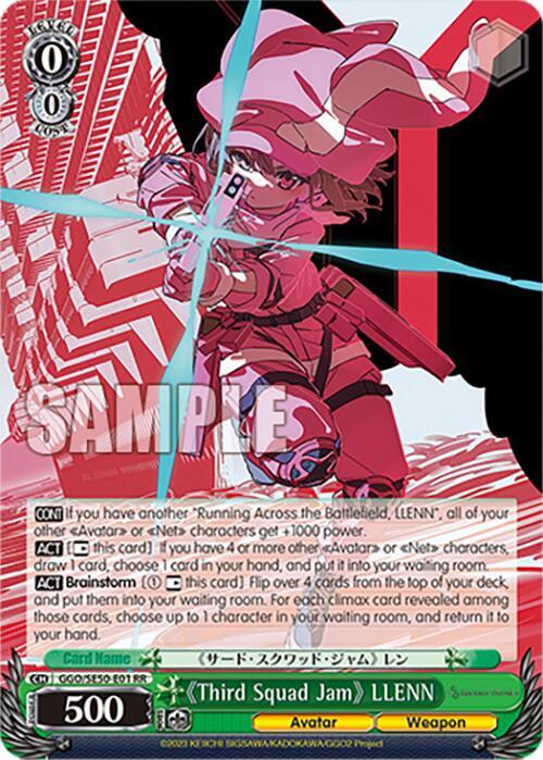 Weiss Schwarz SAO Alternative–Gun Gale Online–2 Premium Booster "Third Squad Jam" LLENN GGO/SE50-E01 Double Rare
