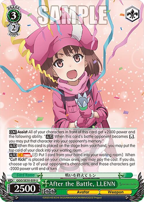 Weiss Schwarz SAO Alternative–Gun Gale Online–2 Premium Booster After the Battle, LLENN GGO/SE50-E09 Uncommon