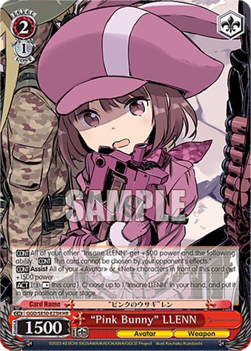 Weiss Schwarz SAO Alternative–Gun Gale Online–2 Premium Booster "Pink Bunny" LLENN (HR) GGO/SE50-E23H Holo Rare Holo Rare Near Mint