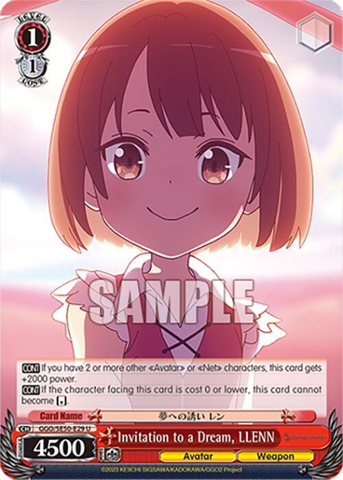 Weiss Schwarz SAO Alternative–Gun Gale Online–2 Premium Booster Invitation to a Dream, LLENN GGO/SE50-E29 Uncommon