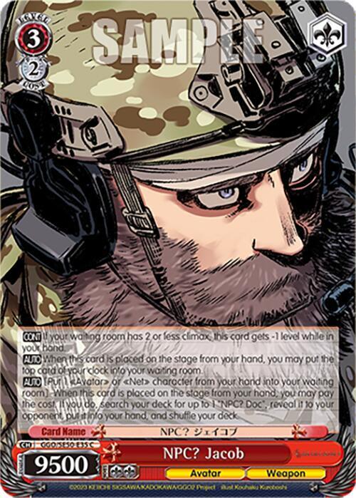 Weiss Schwarz SAO Alternative–Gun Gale Online–2 Premium Booster NPC? Jacob GGO/SE50-E35 Common