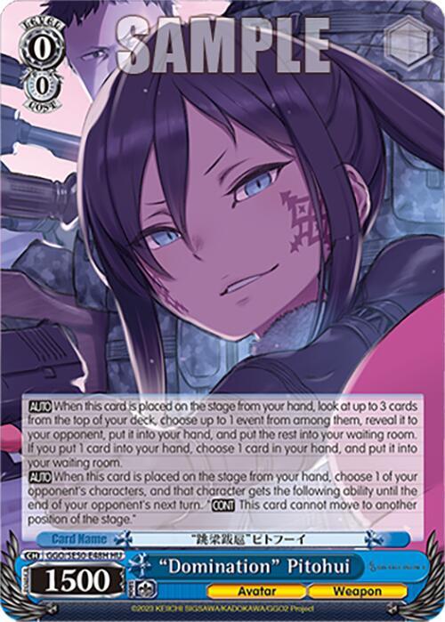 Weiss Schwarz SAO Alternative–Gun Gale Online–2 Premium Booster "Domination" Pitohui (HC) GGO/SE50-E48H HC Holo Common Near Mint