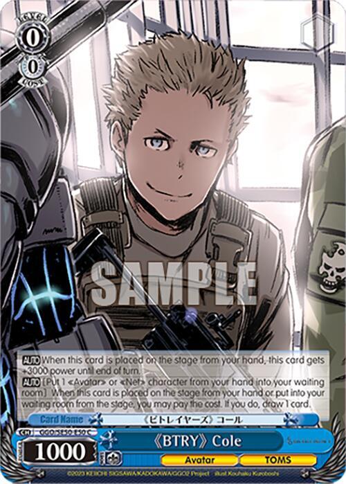 Weiss Schwarz SAO Alternative–Gun Gale Online–2 Premium Booster "BTRY" Cole GGO/SE50-E50 C Common Near Mint