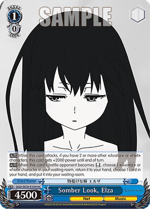 Weiss Schwarz SAO Alternative–Gun Gale Online–2 Premium Booster Somber Look, Elza (HC) GGO/SE50-E55H Holo Common
