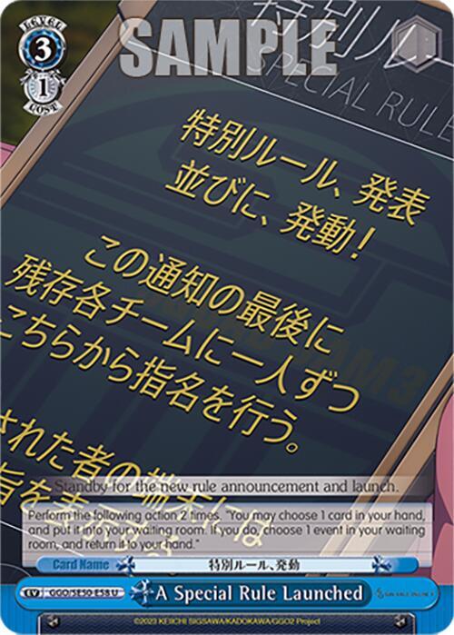 Weiss Schwarz SAO Alternative–Gun Gale Online–2 Premium Booster A Special Rule Launched GGO/SE50-E58 Uncommon