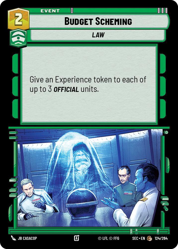 Star Wars Unlimited Secrets of Power Budget Scheming 124/264 Common Near Mint