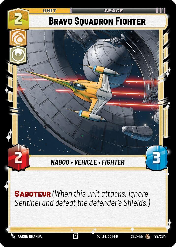 Star Wars Unlimited Secrets of Power Bravo Squadron Fighter 199/264 Common Near Mint