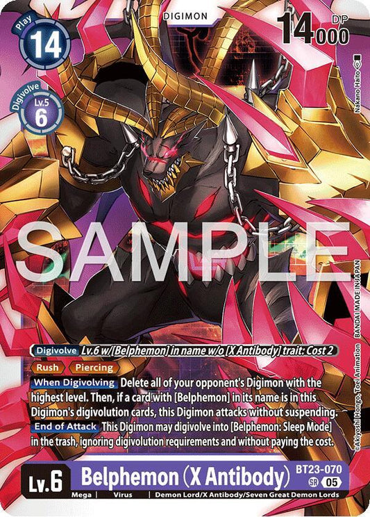 Digimon TCG Hackers' Slumber Belphemon (X Antibody) BT23-070 SR Super Rare