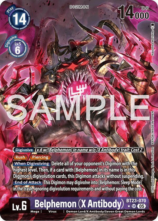 Digimon TCG Hackers' Slumber Belphemon (X Antibody) (Alternate Art) BT23-070 SR Super Rare