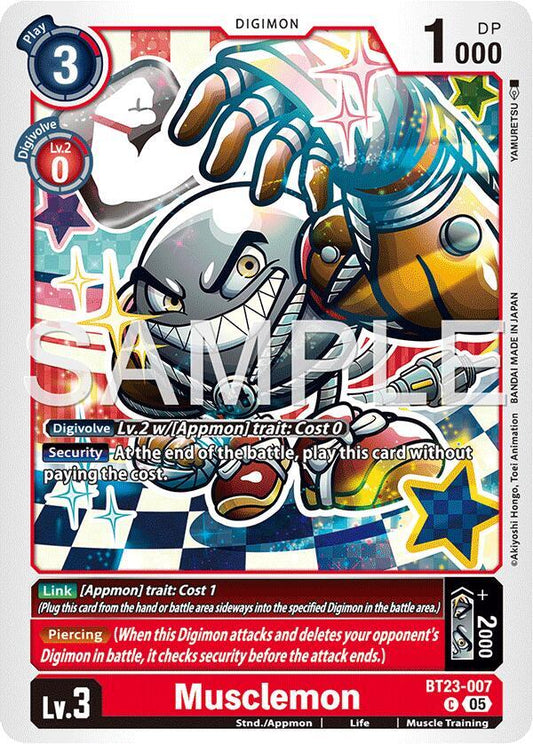 Digimon TCG Hackers' Slumber Musclemon BT23-007 C Common
