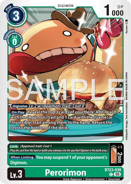 Digimon TCG Hackers' Slumber Perorimon BT23-039 C Common