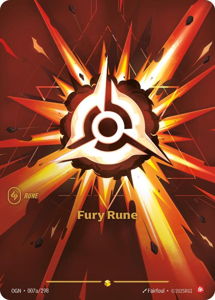 Riftbound: League of Legends Trading Card Game Origins Fury Rune (Alternate Art) 007a/298 Alternate Art