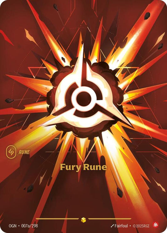 Riftbound: League of Legends Trading Card Game Origins Fury Rune (Alternate Art) 007a/298 Alternate Art
