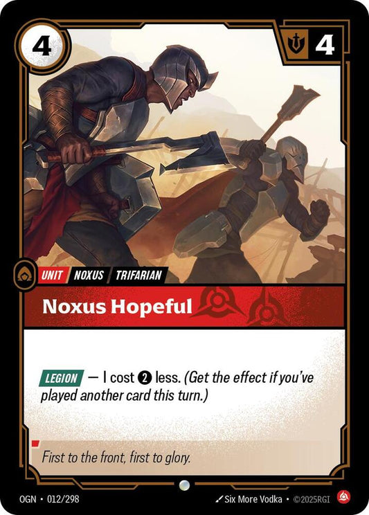 Riftbound: League of Legends Trading Card Game Origins Noxus Hopeful #012 Common Near Mint