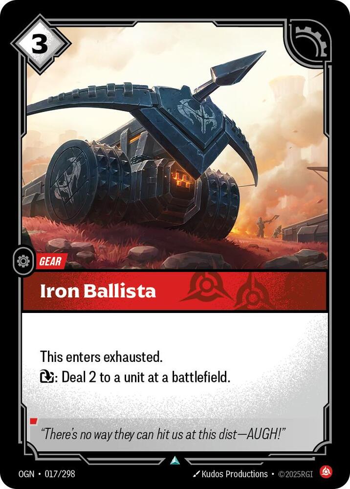 Riftbound: League of Legends Trading Card Game Origins Iron Ballista 017/298 Uncommon