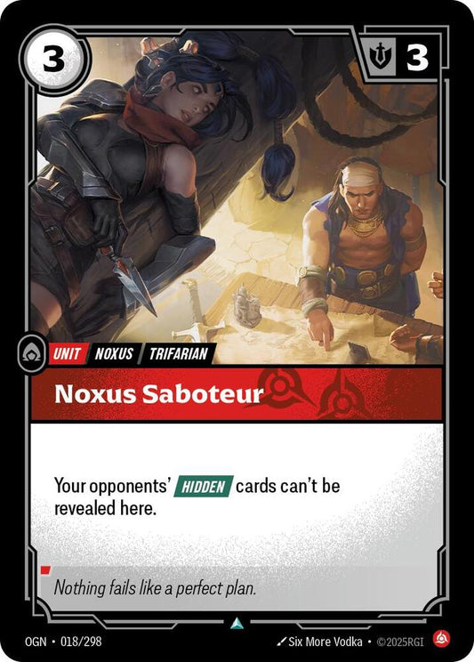 Riftbound: League of Legends Trading Card Game Origins Noxus Saboteur #018 Uncommon Near Mint Foil