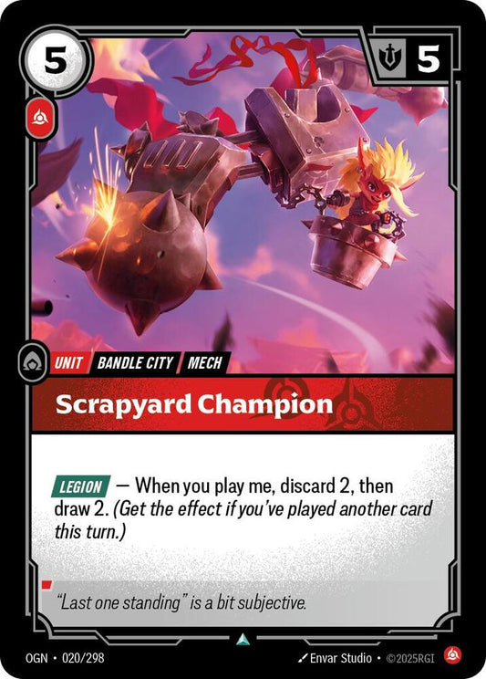 Riftbound: League of Legends Trading Card Game Origins Scrapyard Champion 020/298 Uncommon