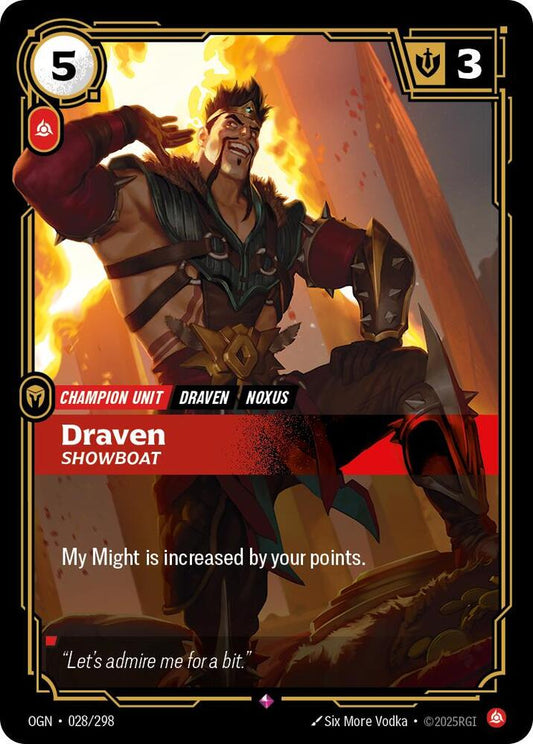 Riftbound: League of Legends Trading Card Game Origins Draven - Showboat 028/298 Rare