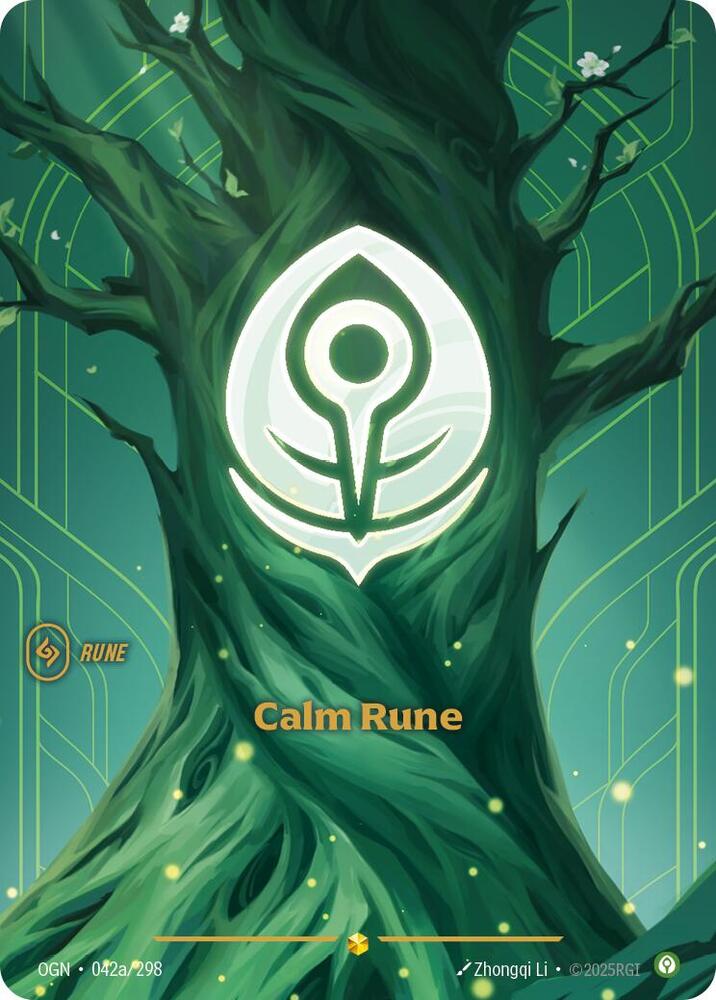 Riftbound: League of Legends Trading Card Game Origins Calm Rune (Alternate Art) #042a Showcase Near Mint Foil