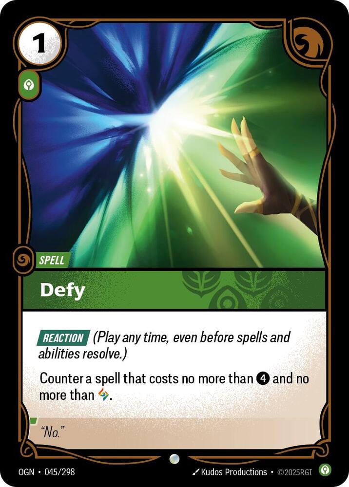 Riftbound: League of Legends Trading Card Game Origins Defy #045 Common Near Mint