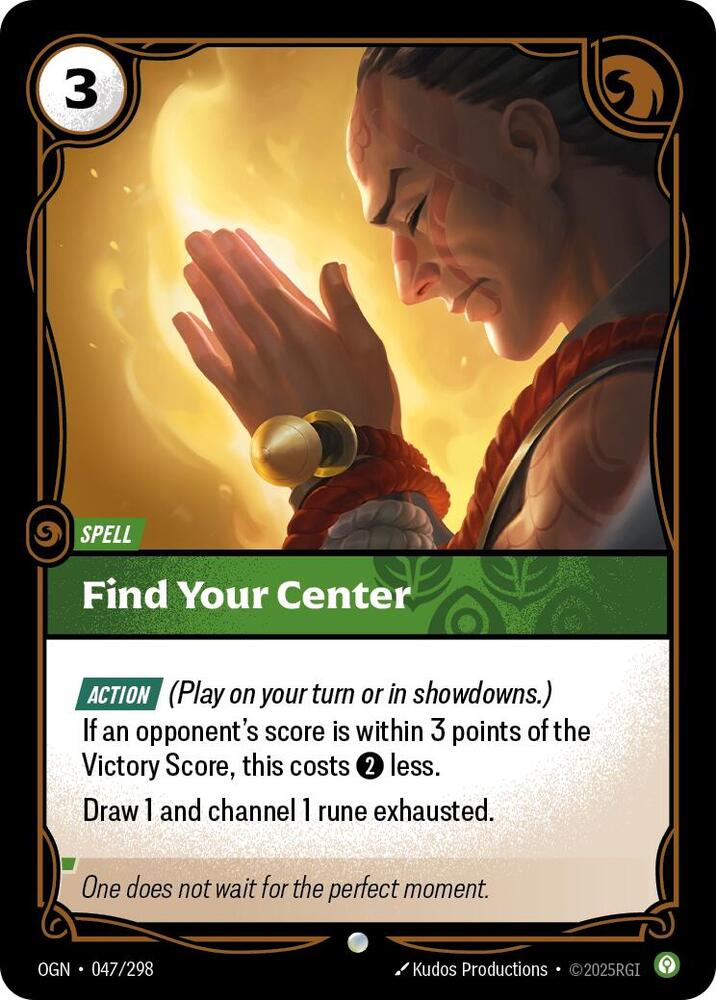 Riftbound: League of Legends Trading Card Game Origins Find Your Center #047 Common Near Mint