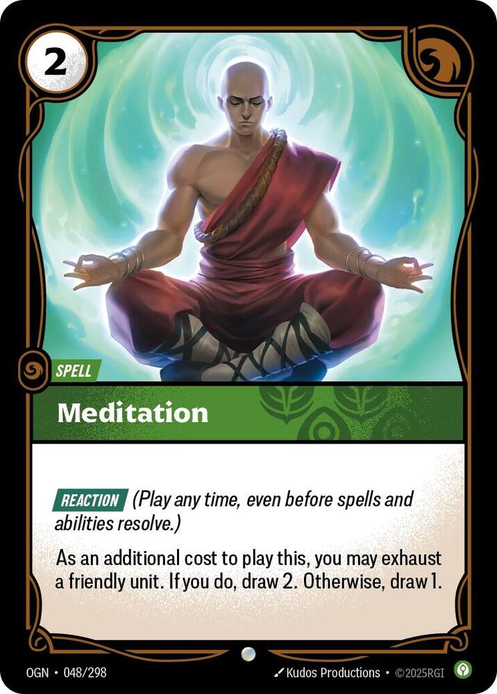 Riftbound: League of Legends Trading Card Game Origins Meditation #048 Common Near Mint