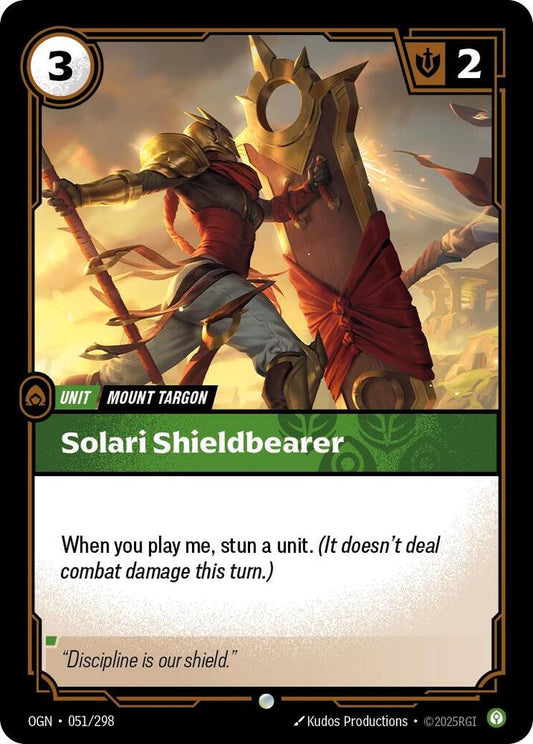 Riftbound League of Legends Trading Card Game Origins Solari Shieldbearer 051/298 Common Near Mint