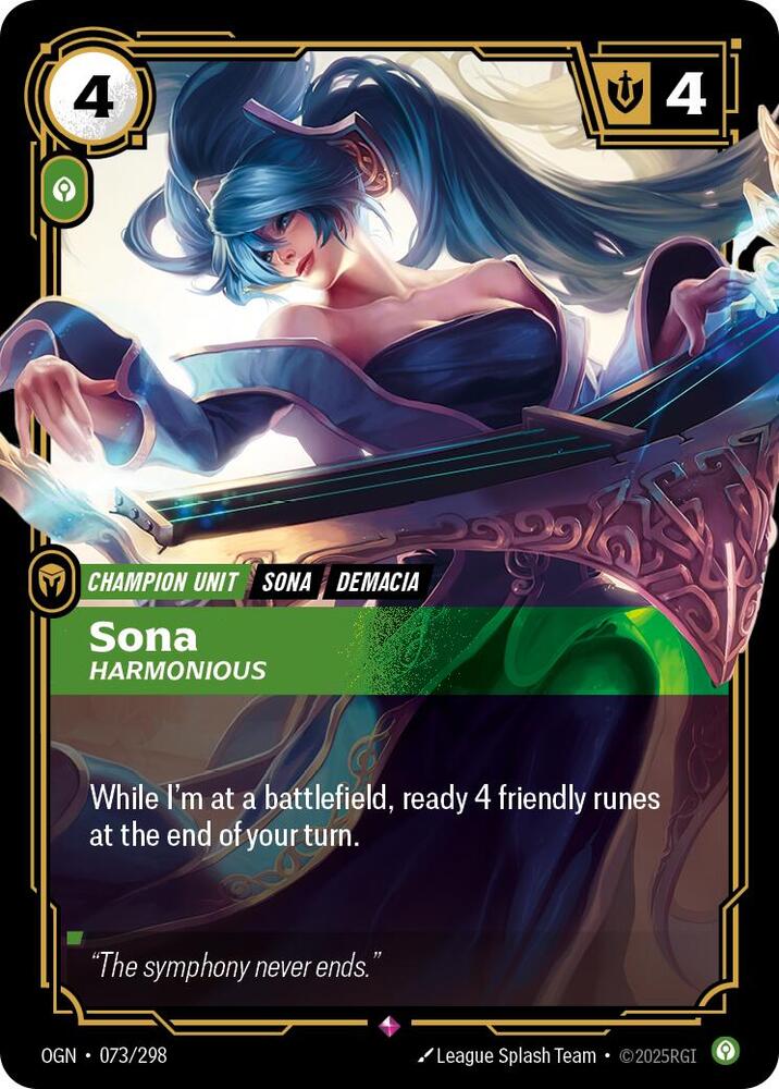 Riftbound: League of Legends Trading Card Game Origins Sona - Harmonious #073 Rare Near Mint Foil